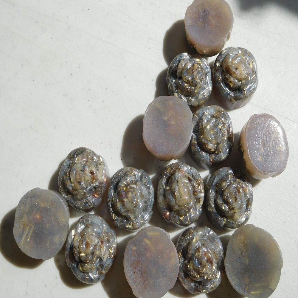 33 Pearl Blue Spiral Rose's Crystal Orgone Generator Energy Accumulator 7.83/432/528Hz/Advance Harmonics Many Beautiful Ingredients!! p. bl s Rose (33)