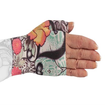 Lymphedivas Tattoo Blossom Medical Graduated Compression Gauntlet for Lymphedema (20-30 mmHg Large)