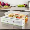 Restaurantware RW Base 18 Inch x 2000 Feet Cling Wrap 1 Roll Microwavable Cling Film - With Removable Slide-Cutter Clear Plastic Food Wrapping Film Securely Seal And Keep Food Fresh view 3