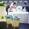 100 Teal Rimmed Plastic Cups and 1 Silver Ice Tong Set - 9 Ounce Disposable Wine Glasses - Plastic Cocktail Glasses - Fancy Clear Cups - Teal Party Decorations - Mermaid Party Supplies view 4