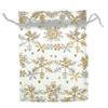 100Pcs/Pack Snowflake Jewelry Packing Drawable Christmas Organza Bag Wedding Gift Bags Pouches Package (3.5x4.5'' (9x12cm)) view 1