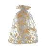 100Pcs/Pack Snowflake Jewelry Packing Drawable Christmas Organza Bag Wedding Gift Bags Pouches Package (4x6" (10x15cm)) view 2