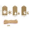 Gift Tags With Holes - Present Wrap Paper Small Xmas Labels With Twine - Vintage Christmas Tags Bulk 100pcs view 4