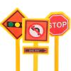 5pcs Construction Cupcake Toppers Traffic Roadblock Sign Cake Topper Mini Traffic Cones Cake Decoration for Construction Theme Baby Shower Birthday Party Supplies view 4