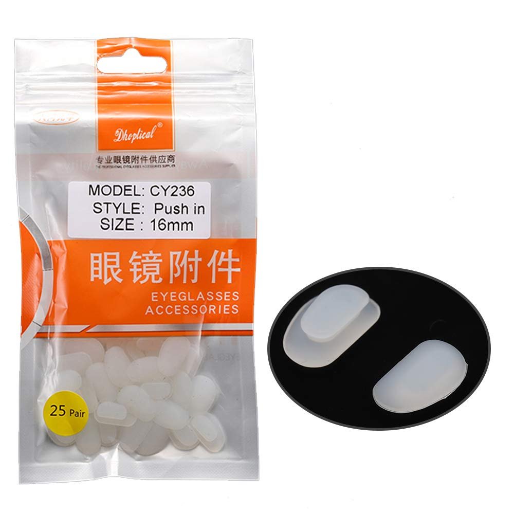 (25 Pair) Sunglasses Nose pad Silicone Material Soft Push in Eyewear Part by Dhoptical