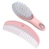 1Set Brush and Comb Soft Massage Hair Comb Kit for Newborns Anti-Static Material Promotes Blood Circulation Gentle S Scalp for Boy Girl Care Pink view 2