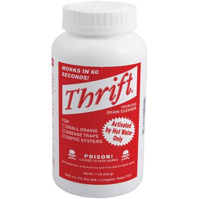 Thrift T-100 Alkaline Based 1-Pound Granular Drain Cleaner (Red, 2-Pack)