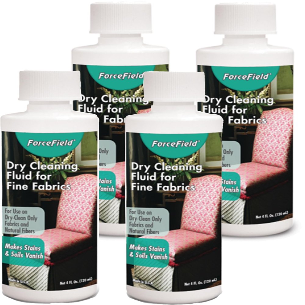 ForceField Dry Cleaning Fluid for All Types of Fabrics including Fine Fabrics - 4oz (4 pack)