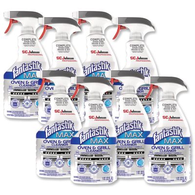 SC Johnson Professional, Fantastik Max Oven & Grill Cleaner Spray, Cleans Inside and Out, 32 Oz, Pack of 8