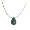 Collier Aventurine verte briolette Fil coton dor view 1