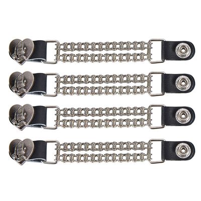 Double Chain Praying Hands Motorcycle Vest Extender
