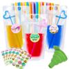 100 Pcs Drink Pouches for Adults Stand-Up Juice Pouches, Hand-Held Reclosable Drink Bags Plastic Zipper Juice Bags with Straws Silicone Funnel(Come with 100 Pcs Round Stickers) view 1