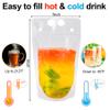 100 Pcs Drink Pouches for Adults Stand-Up Juice Pouches, Hand-Held Reclosable Drink Bags Plastic Zipper Juice Bags with Straws Silicone Funnel(Come with 100 Pcs Round Stickers) view 4