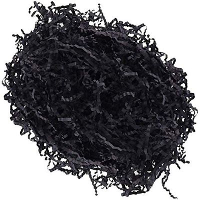 100g/pack Shredded Crinkle Paper Raffia Paper Confetti for Gift Box Packing Filling Dry Straw Gifts - Black