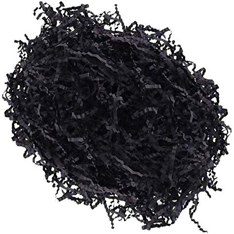 100g/pack Shredded Crinkle Paper Raffia Paper Confetti for Gift Box Packing Filling Dry Straw Gifts - Black