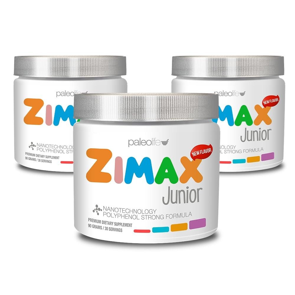 ZIMAX Junior Super ANTIOXIDANT for Children and Adolescents Between 4 and 16 Years - 100% Natural with Vitamin c, Magnesium, and Vitamin d3 - High Absorption Curcumin, Ginger + Minerals