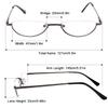 REAVEE 2 Pack Retro Designer Half Moon Reading Glasses for Women Men Spring Hinge Half Frame Readers Stylish Slim Eyeglasses with Pouch, Gun Grey 1.0 view 2
