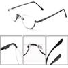 REAVEE 2 Pack Retro Designer Half Moon Reading Glasses for Women Men Spring Hinge Half Frame Readers Stylish Slim Eyeglasses with Pouch, Gun Grey 1.0 view 4