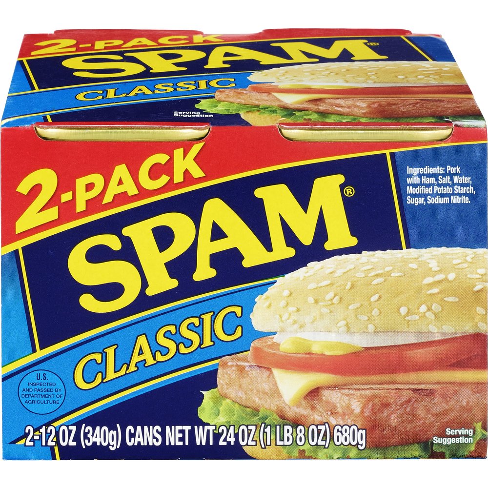 SPAM Classic, 12 Ounce Can (2 Pack), Fully Cooked Pork, 0g Trans Fat, Low Carb, Keto-Friendly, Gluten Free, Easy Open SPAM Canned Meat, for Sandwiches & Breakfast