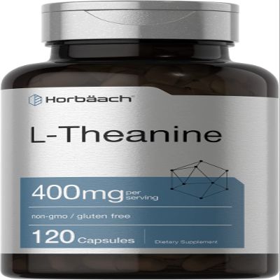 Horbach L-Theanine Supplement | 400mg | 120 Powder Capsules | Non-GMO & Gluten Free