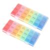Healifty 7-Day Medicine Organizer 21 Compartment Pill Storage Box Labels Portable Travel Pill Case for Family view 1