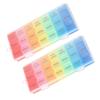Healifty 7-Day Medicine Organizer 21 Compartment Pill Storage Box Labels Portable Travel Pill Case for Family view 2