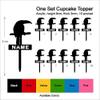 TA0083 Hornbill Bird Silhouette Party Wedding Birthday Acrylic Cupcake Toppers Decor 10 pcs with Personalized Your Name view 3
