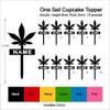 TA0480 Rasta Leaf Silhouette Party Wedding Birthday Acrylic Cupcake Toppers Decor 10 pcs with Personalized Your Name view 3