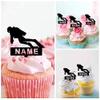 TA0063 Diver Silhouette Party Wedding Birthday Acrylic Cupcake Toppers Decor 10 pcs with Personalized Your Name view 2