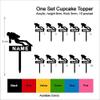 TA0063 Diver Silhouette Party Wedding Birthday Acrylic Cupcake Toppers Decor 10 pcs with Personalized Your Name view 3