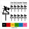 TA0089 Business Man Running Silhouette Party Wedding Birthday Acrylic Cupcake Toppers Decor 10 pcs with Personalized Your Name view 3