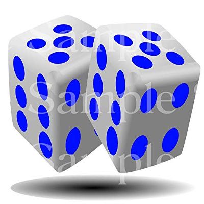 1/2 Sheet - Blue Dice Casino Poker Las Vegas Birthday - D24504 - 2D Edible Cake Cupcake Party Topper