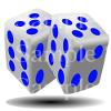 1/2 Sheet - Blue Dice Casino Poker Las Vegas Birthday - D24504 - 2D Edible Cake Cupcake Party Topper view 1