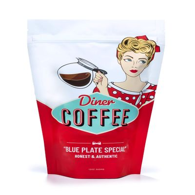 Diner Coffee-Roasted House Blend Fresh from the Roaster - Classic Old-Fashioned Flavor, Extra Smooth Brewed Taste, and Full-Body Aroma - Daily Brew Essential Pack (Light Roast, 12 Ounce Whole Bean)