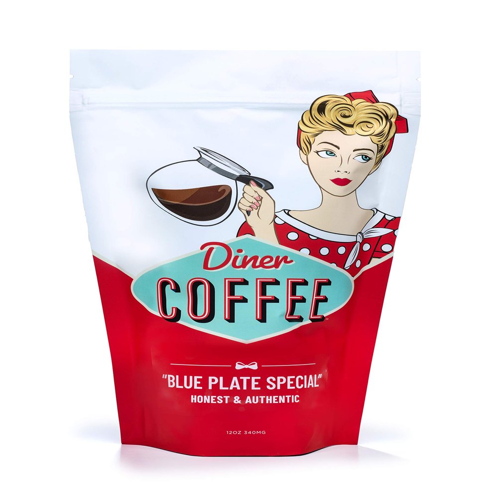 Diner Coffee-Roasted House Blend Fresh from the Roaster - Classic Old-Fashioned Flavor, Extra Smooth Brewed Taste, and Full-Body Aroma - Daily Brew Essential Pack (Light Roast, 12 Ounce Whole Bean)