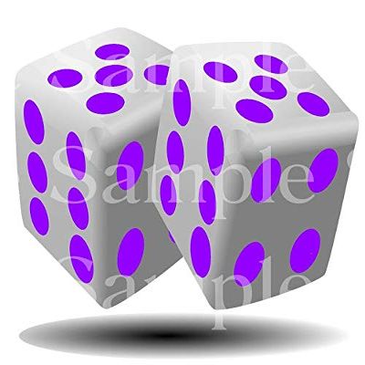 1/2 Sheet - Purple Dice Casino Poker Las Vegas Birthday - D24503 - 2D Edible Cake Cupcake Party Topper