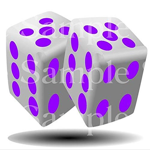 1/2 Sheet - Purple Dice Casino Poker Las Vegas Birthday - D24503 - 2D Edible Cake Cupcake Party Topper