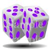 1/2 Sheet - Purple Dice Casino Poker Las Vegas Birthday - D24503 - 2D Edible Cake Cupcake Party Topper view 1