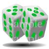 2" Round (15 Per Sheet) - Green Dice Casino Poker Las Vegas Birthday - D24505 - 2D Edible Cake Cupcake Party Topper view 1