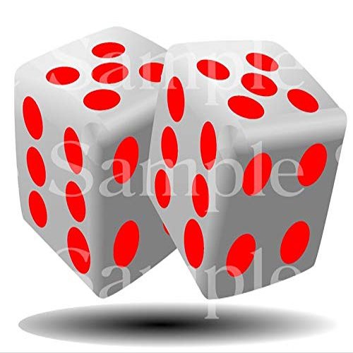 1/4 Sheet - Red Dice Casino Poker Las Vegas Birthday - D24501 - 2D Edible Cake Cupcake Party Topper