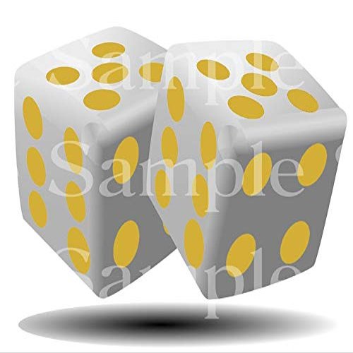 1/2 Sheet - Yellow Dice Casino Poker Las Vegas Birthday - D24502 - 2D Edible Cake Cupcake Party Topper