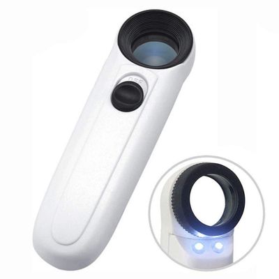 40X Handheld Magnifier Magnifying Glass Loupe Lens for Reading Jewelry Watch Repair Tool with 2 LED Light