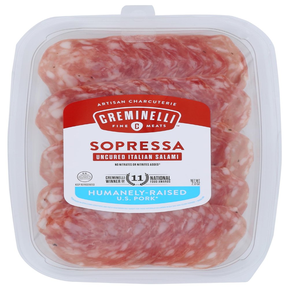 Creminelli, Salami Sopressa Sliced, 2 Ounce