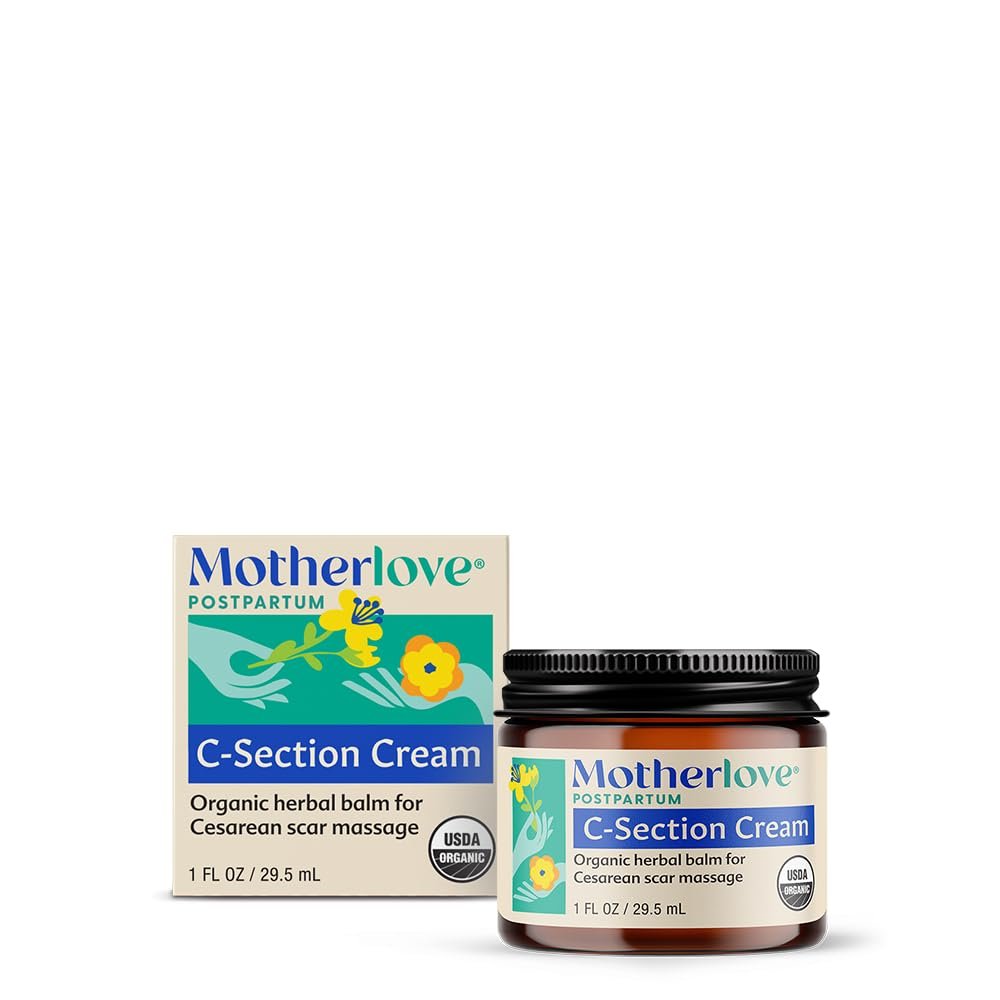 Motherlove C-Section Cream (1oz) Organic Herbal Nourishing Scar CreamSoothes Discomfort While Minimizing Appearance & Reducing Scar Tissue Build-upNon-GMO, Cruelty-Free