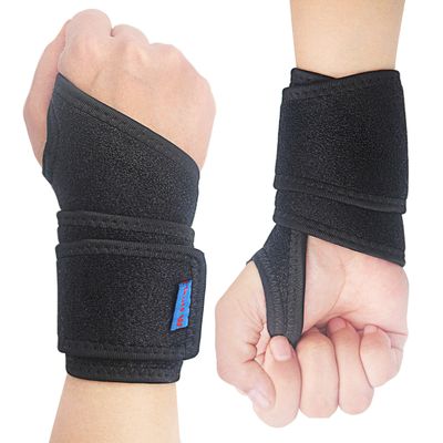 2Pack Version Profession Wrist Support Brace, Adjustable Wrist Strap Reversible Wrist Brace for Sports Protecting/Tendonitis Pain Relief/Carpal Tunnel/Arthritis/Injury Recovery, Right&Left (Black)