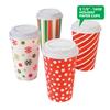 Live It Up! Party Supplies Christmas Paper Disposable Coffee or Hot Chocolate Cups and Lids - Festive Christmas Holiday Design (12-ct with Blank Kraft Sleeves) view 3