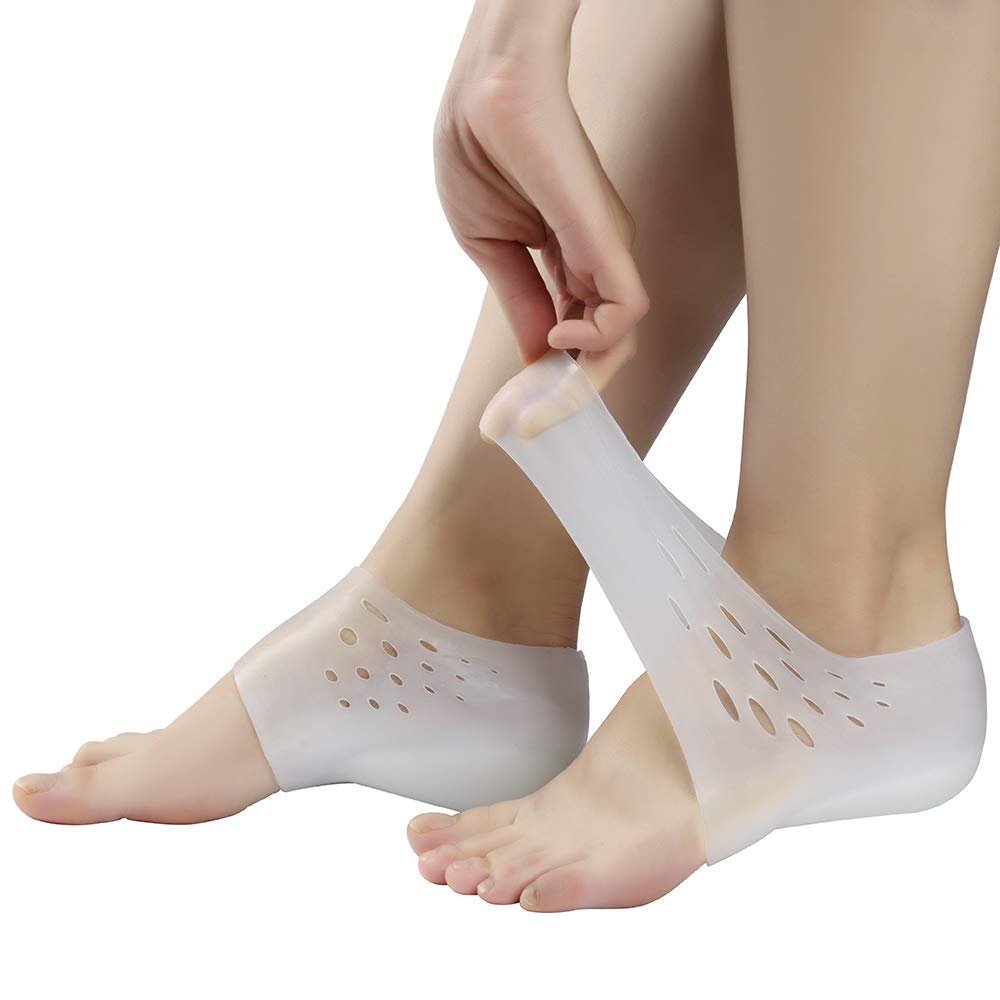 X-Tpark 3-5cm New Men Invisible Insoles Height Increase Socks Heel Pads Silicone Insoles Foot Massage Elastic Breathable Firm Insoles