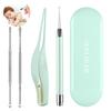 4 Pack Ear Wax Removal Tool Kit with Light, Ear Pick Ear Cleaning Tools Set for Kids and Adults, Ear Picks Digger & Tweezers & Spiral Spring Ear Spoon with Storage Box (Green) view 1