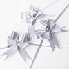 40 PCS Pull Bow,Medium, 4 Inches,Sparkling Bow, Wedding Decorations, Christmas Gift Ribbons, 40 pcs,Sparkling (Silver Stripe) view 1