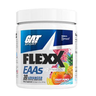 GAT SPORT Flexx EAAs + Hydration, Advanced Essential Amino Acids, 30 Servings (Fruit Punch)